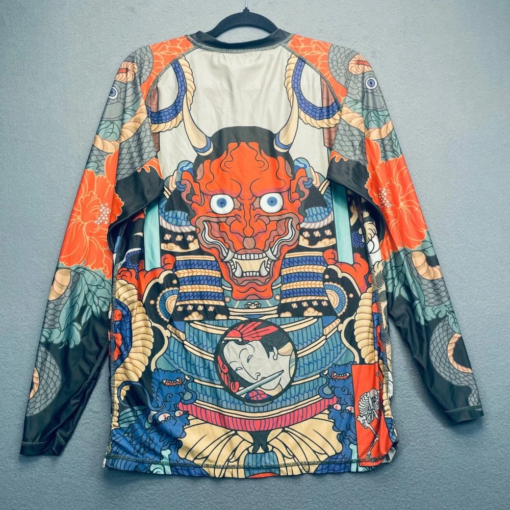 YUDANSHA FIGHTWEAR Mens‎ Long Sleeve Rash Guard Jiu Jitsu Grappling MMA Shirt XL
